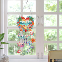 Load image into Gallery viewer, Acrylic Double Sided Heart and Sea Creatures Crystal Wind Chimes Pendant Kit