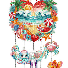 Load image into Gallery viewer, Acrylic Double Sided Heart and Sea Creatures Crystal Wind Chimes Pendant Kit