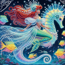 Load image into Gallery viewer, Diamond Painting - Partial Special Shaped - Princess Ariel riding a horse (30*30CM)