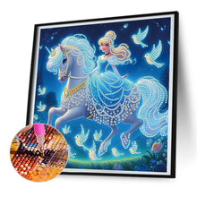 Load image into Gallery viewer, Diamond Painting - Partial Special Shaped - Princess Cinderella riding a horse (30*30CM)