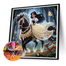 Load image into Gallery viewer, Diamond Painting - Partial Special Shaped - Snow White riding a horse (30*30CM)