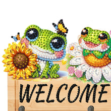 Load image into Gallery viewer, Wooden Special Shape Frog And Flower 3 Hooks No Punch Diamond Painting Hook Rail