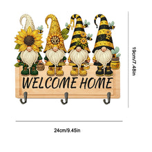 Load image into Gallery viewer, Wooden Special Shape Bee Gnome 3 Hooks No Punch Diamond Painting Hook Rail