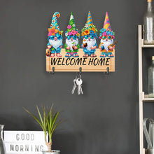 Load image into Gallery viewer, Wooden Special Shape Summer Gnome 3 Hooks No Punch Diamond Painting Hook Rail