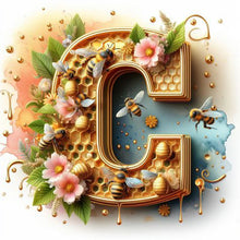 Load image into Gallery viewer, Diamond Painting - Full Round - Bee letter C (30*30CM)
