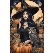 Load image into Gallery viewer, Diamond Painting - Full Round - Pumpkin owl witch (40*60CM)