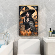 Load image into Gallery viewer, Diamond Painting - Full Round - Pumpkin owl witch (40*60CM)