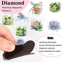 Load image into Gallery viewer, 11Pcs Diamond Painting Fridge Magnet Dragonfly Frog Lotus Fridge Stickers