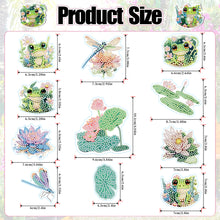 Load image into Gallery viewer, 11Pcs Diamond Painting Fridge Magnet Dragonfly Frog Lotus Fridge Stickers