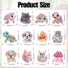 Load image into Gallery viewer, 12Pcs Diamond Painting Fridge Magnet Animals Fridge Stickers for Home Decor