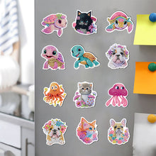 Load image into Gallery viewer, 12Pcs Diamond Painting Fridge Magnet Animals Fridge Stickers for Home Decor