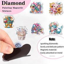 Load image into Gallery viewer, 12Pcs Diamond Painting Fridge Magnet Animal Cupcake Diamond Art Fridge Stickers