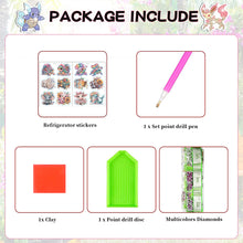 Load image into Gallery viewer, 12Pcs Diamond Painting Fridge Magnet Animal Cupcake Diamond Art Fridge Stickers