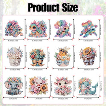 Load image into Gallery viewer, 12Pcs Diamond Painting Fridge Magnet Animal Cupcake Diamond Art Fridge Stickers