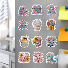 Load image into Gallery viewer, 12Pcs Diamond Painting Fridge Magnet Animal Cupcake Diamond Art Fridge Stickers