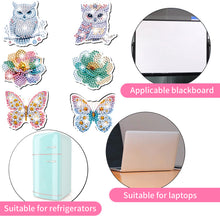 Load image into Gallery viewer, 12Pcs Diamond Painting Fridge Magnet Owl Flower Butterfly Fridge Stickers