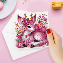 Load image into Gallery viewer, 6Pcs Winter Fawn DIY Diamond Painting Card Rhinestone Painting Card Kit