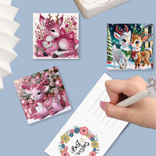 Load image into Gallery viewer, 6Pcs Winter Fawn DIY Diamond Painting Card Rhinestone Painting Card Kit