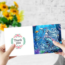 Load image into Gallery viewer, 9Pcs Mermaid DIY Diamond Painting Card Rhinestone Painting Card Kit for Friends