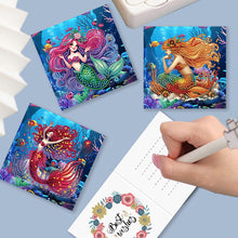 Load image into Gallery viewer, 9Pcs Mermaid DIY Diamond Painting Card Rhinestone Painting Card Kit for Friends