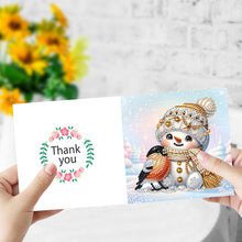 Load image into Gallery viewer, 6Pcs Winter Snowman DIY Diamond Painting Card Rhinestone Painting Card Kit