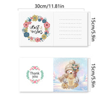 Load image into Gallery viewer, 6Pcs Winter Snowman DIY Diamond Painting Card Rhinestone Painting Card Kit