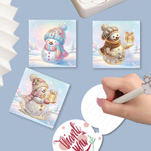 Load image into Gallery viewer, 6Pcs Winter Snowman DIY Diamond Painting Card Rhinestone Painting Card Kit