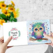 Load image into Gallery viewer, 8Pcs Snowy Owl DIY Diamond Painting Card Rhinestone Painting Card Kit for Friend