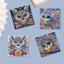 Load image into Gallery viewer, 12Pcs Personality Owl DIY Diamond Painting Card Rhinestone Painting Card Kit