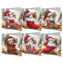 Load image into Gallery viewer, 6Pcs Stocking Animals DIY Diamond Painting Card Rhinestone Painting Card Kit