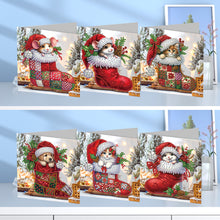 Load image into Gallery viewer, 6Pcs Stocking Animals DIY Diamond Painting Card Rhinestone Painting Card Kit