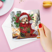 Load image into Gallery viewer, 6Pcs Stocking Animals DIY Diamond Painting Card Rhinestone Painting Card Kit