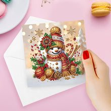 Load image into Gallery viewer, 6Pcs Snowman DIY Diamond Painting Card Rhinestone Painting Card Kit for Friends