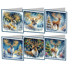 Load image into Gallery viewer, 6Pcs Christmas Bow DIY Diamond Painting Card Rhinestone Painting Card Kit
