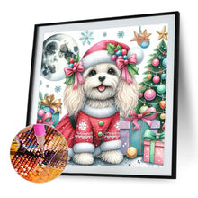 Load image into Gallery viewer, Diamond Painting - Full Round - Christmas tree gift moon Maltese dog (40*40CM)