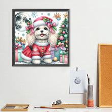 Load image into Gallery viewer, Diamond Painting - Full Round - Christmas tree gift moon Maltese dog (40*40CM)