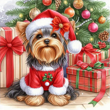 Load image into Gallery viewer, Diamond Painting - Full Round - Christmas tree gift Yorkshire terrier (40*40CM)