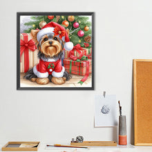 Load image into Gallery viewer, Diamond Painting - Full Round - Christmas tree gift Yorkshire terrier (40*40CM)
