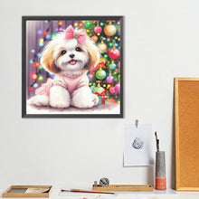 Load image into Gallery viewer, Diamond Painting - Full Round - Christmas tree Shih Tzu (40*40CM)