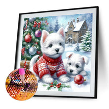 Load image into Gallery viewer, Diamond Painting - Full Round - Christmas snow West Highland terrier (40*40CM)