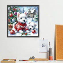 Load image into Gallery viewer, Diamond Painting - Full Round - Christmas snow West Highland terrier (40*40CM)