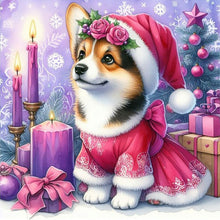 Load image into Gallery viewer, Diamond Painting - Full Round - Christmas candle Corgi (40*40CM)