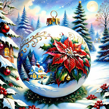 Load image into Gallery viewer, Diamond Painting - Full Round - Christmas snow Poinsettia ball (40*40CM)