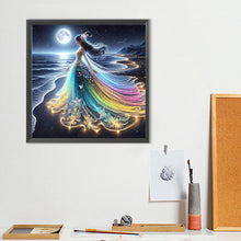 Load image into Gallery viewer, Diamond Painting - Full Round - Dream seaside color skirt girl (40*40CM)