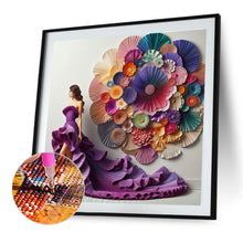 Load image into Gallery viewer, Diamond Painting - Full Round - Girl with dreamy purple skirt (40*40CM)