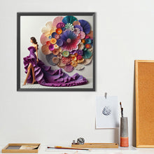 Load image into Gallery viewer, Diamond Painting - Full Round - Girl with dreamy purple skirt (40*40CM)