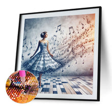 Load image into Gallery viewer, Diamond Painting - Full Round - Girl with dreamy musical note skirt (40*40CM)