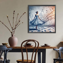 Load image into Gallery viewer, Diamond Painting - Full Round - Girl with dreamy musical note skirt (40*40CM)