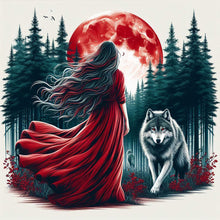 Load image into Gallery viewer, Diamond Painting - Full Round - Girl with dreamy red skirt (40*40CM)