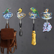 Load image into Gallery viewer, 6Pcs Diamond Painting Hooks Ceramic Cup with Bird Diamond Art Craft Wall Hooks